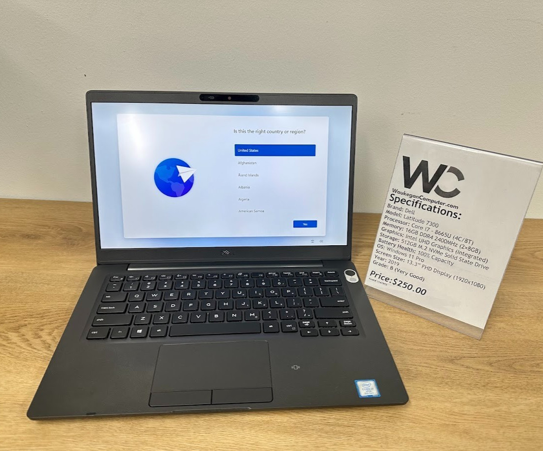 Dell Latitude 7300, Core i7 8665U, 16GB DDR4, UHD Graphics 512GB SSD, 2019