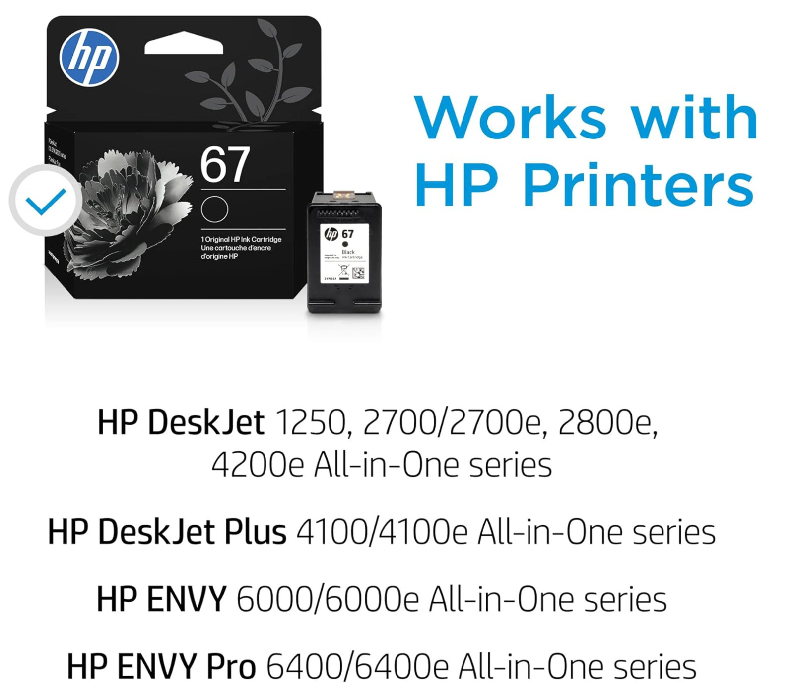 Pack of 4 HP 67 Black Original Ink Cartridge, ~120 pages, 3YM56AN- LIMITED OFFER