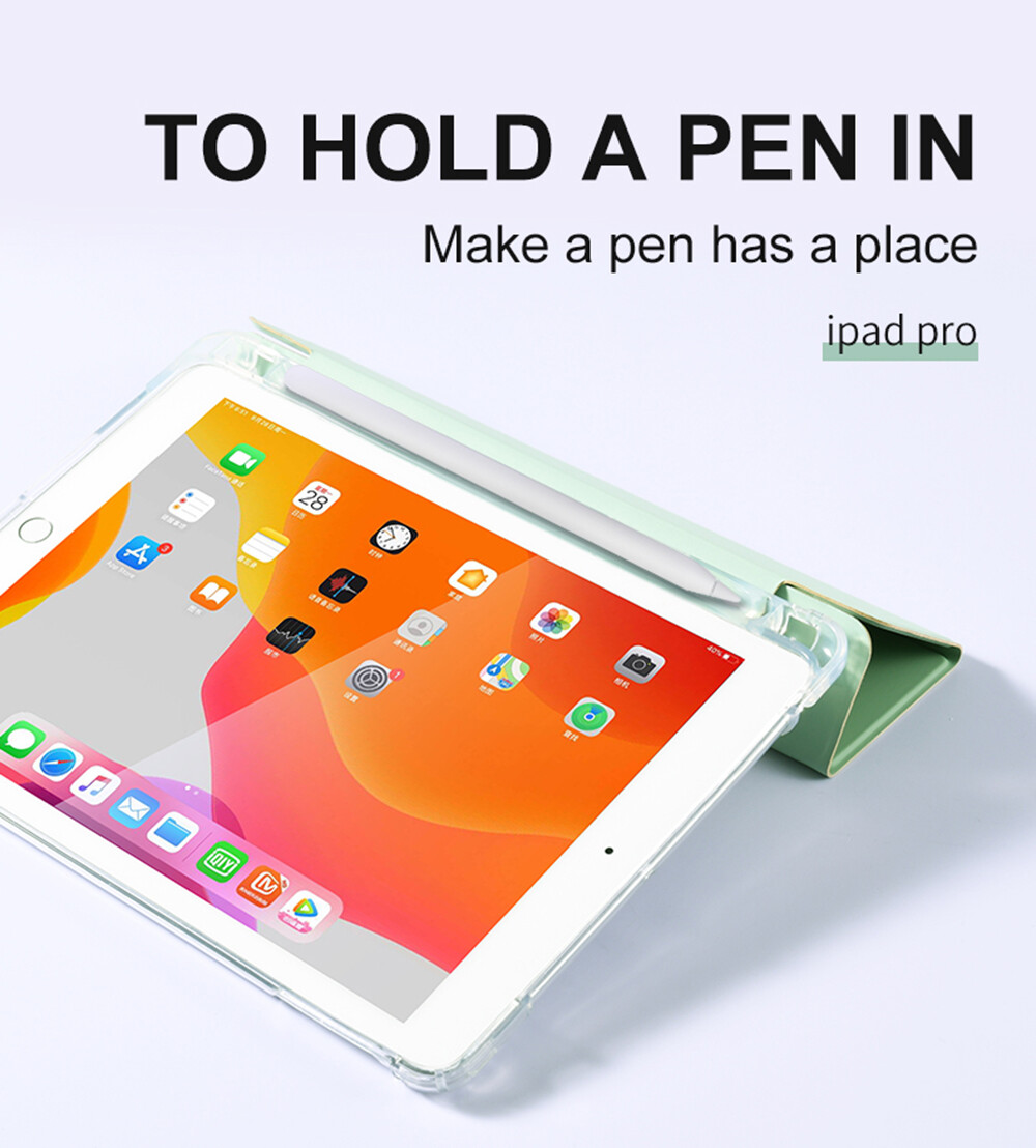 Case For iPad 9th/8th/7th Gen (2021/2020/2019) Air 11 M2 2024 Mini 6 Pen Holder