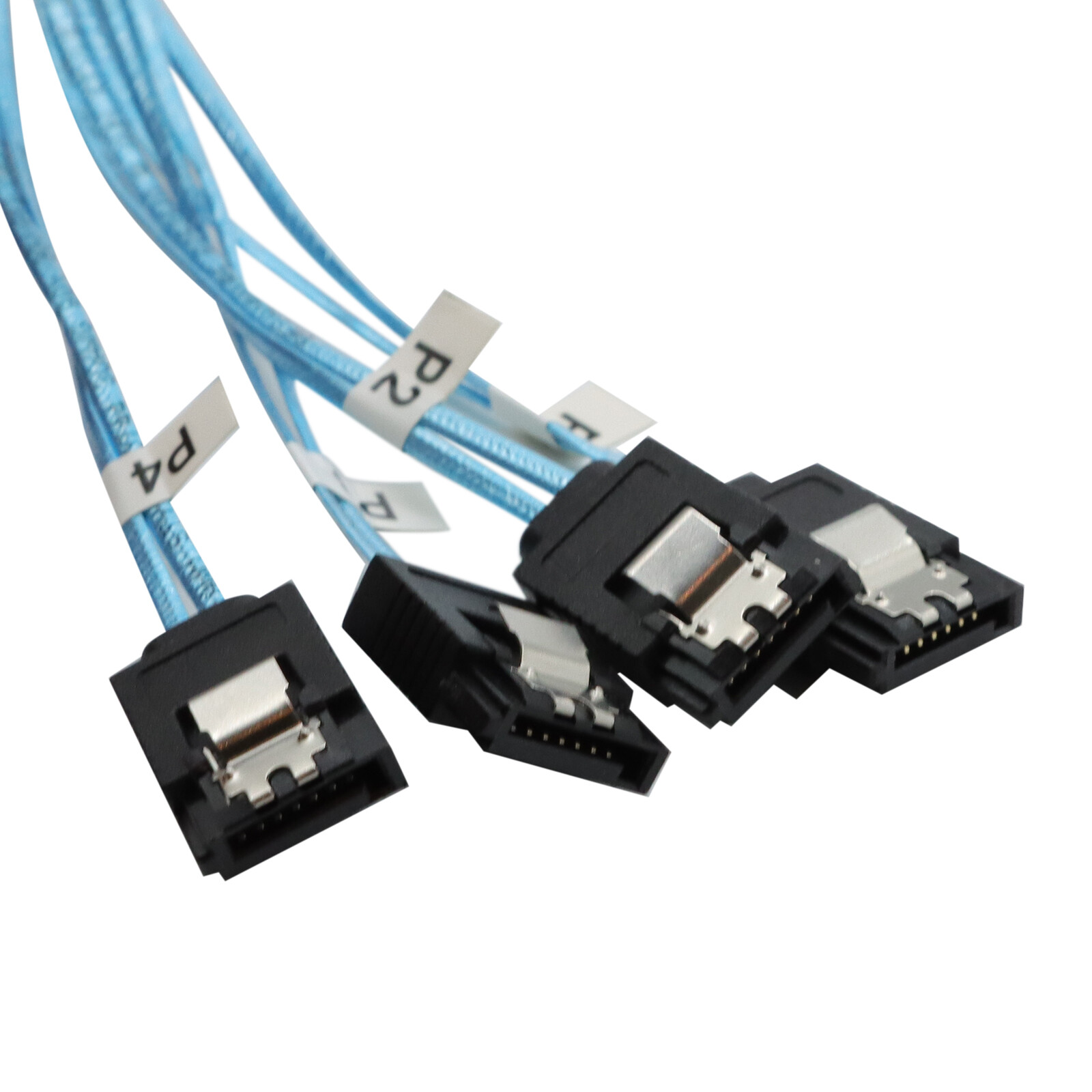 2PCS Internal HDD Mini SAS Cable SFF-8643 To 4 SATA Connect to Hard Drive 0.5/1M