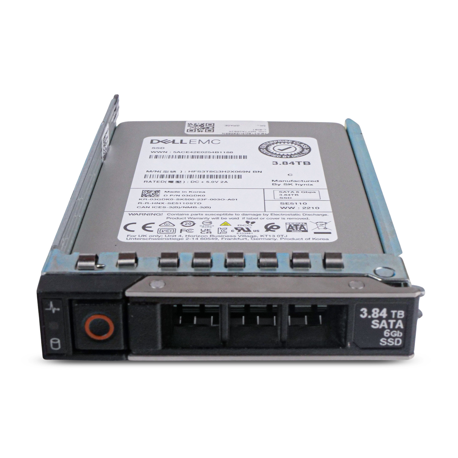 Dell 3.84TB SATA 6Gb/s 3D TLC 1 DWPD 2.5″ Read Intensive SSD 03GDK0 G16