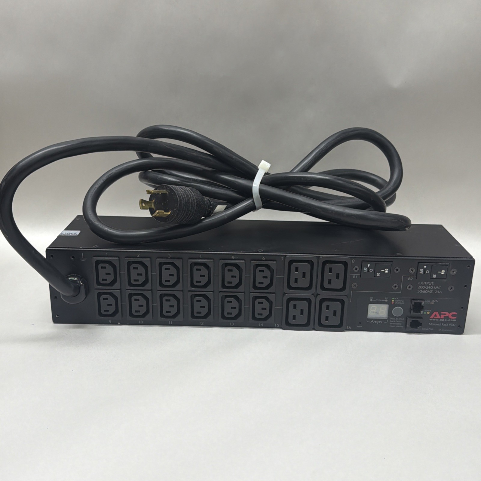 APC AP7811 Rack PDU Metered 2U, 30A, 208V, (12) C13s & (4) C19 Mountable PDU