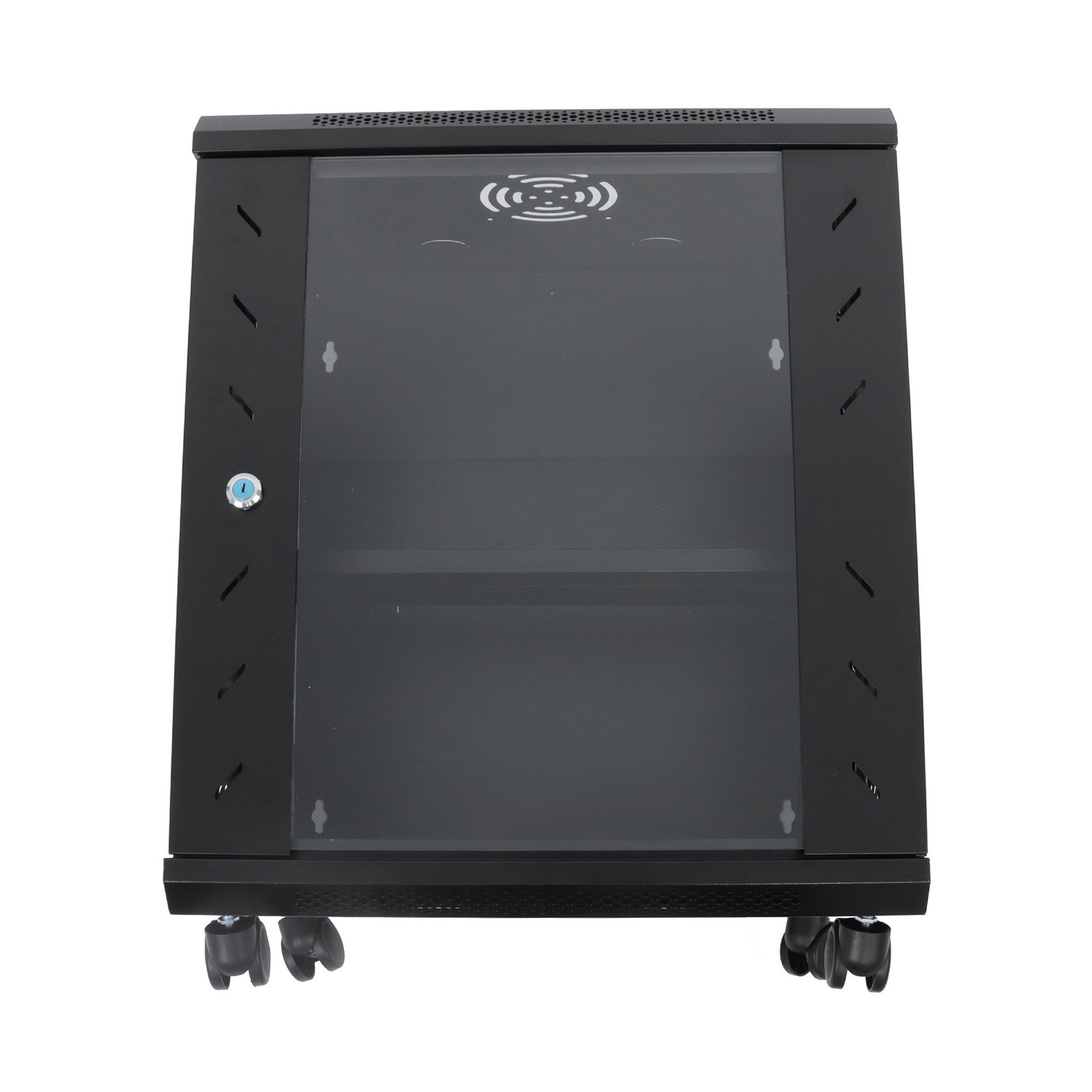 12U Wall Mount Server Rack 15.5″ Deep Locking Glass Door & Panels