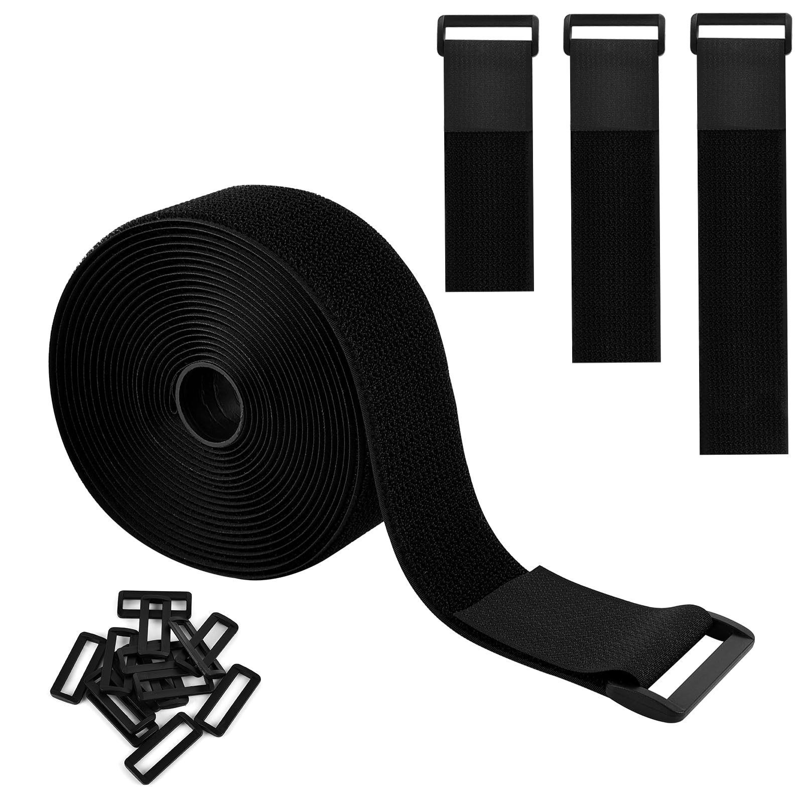 2”x 16.4Ft Heavy Duty Hook and Loop Straps with 15 Buckles, Adjustable Nylon…