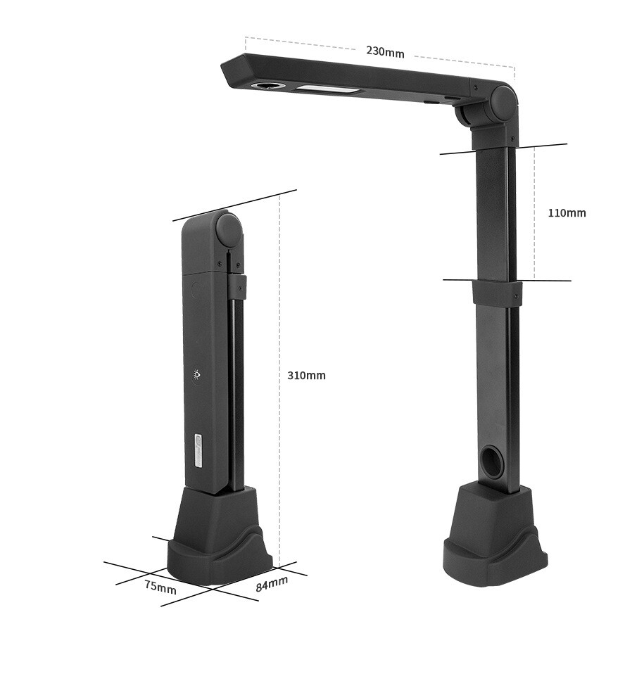 12MP Book & Document Scanner w/ OCR Auto-Flatten Deskew for Desktop/Laptop