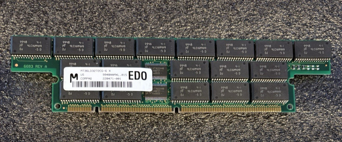Micron MT36LD3272CG-6X 256MB EDO RAM Memory **TESTED**