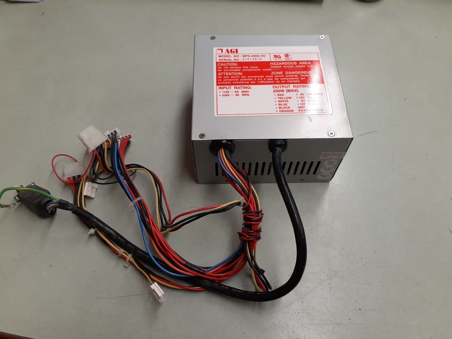 AGI BPS-2004-4U 200W Desktop Power Supply