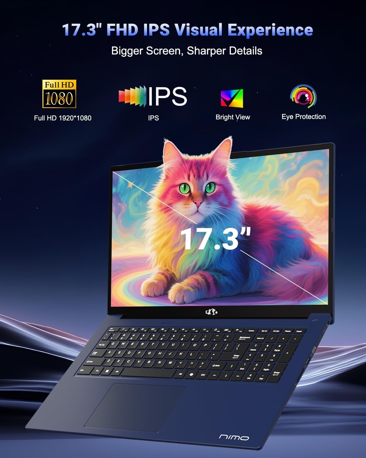 NIMO 17.3″ IPS FHD-Gaming-Laptop, AMD Ryzen 7 8745HS 32GB DDR5 RAM 1TB SSD