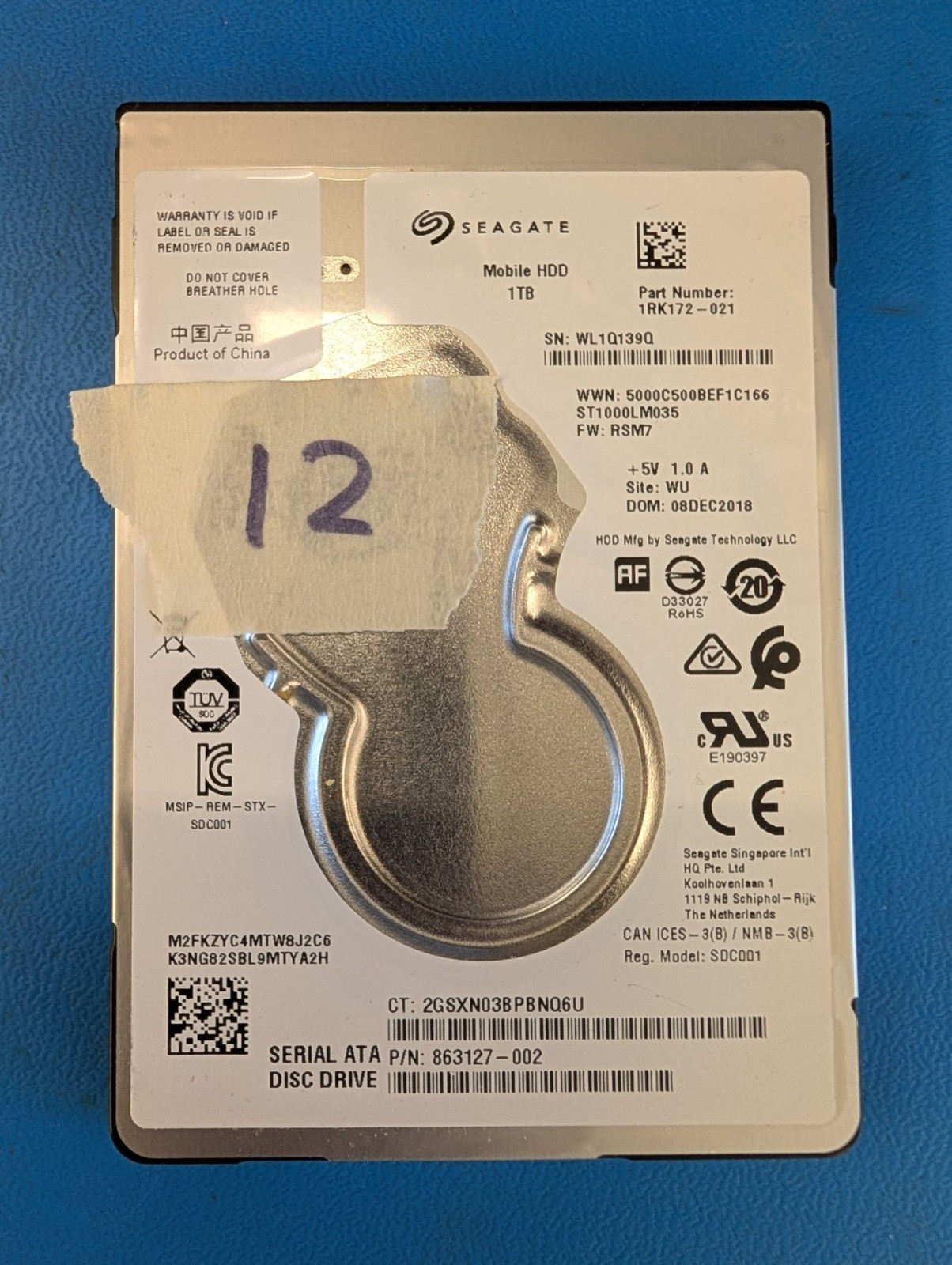 Seagate ST1000LM035 1TB 2.5″ Internal SATA HDD | 5400 RPM | 128 MB Cache