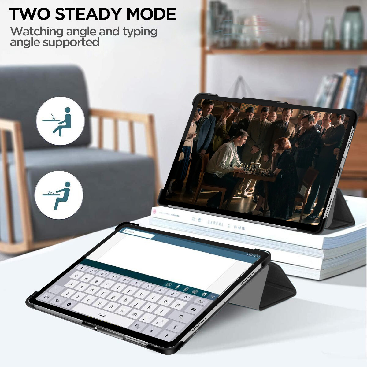 Case For Samsung Galaxy Tab S10+ S9+/S9 S10 Ultra/S9 FE Smart Book Stand Cover