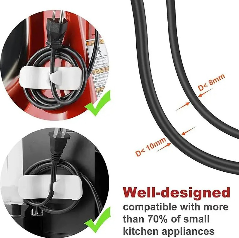 5pcs Cable Winder Organizer Cord Holder Kitchen Appliance Clip