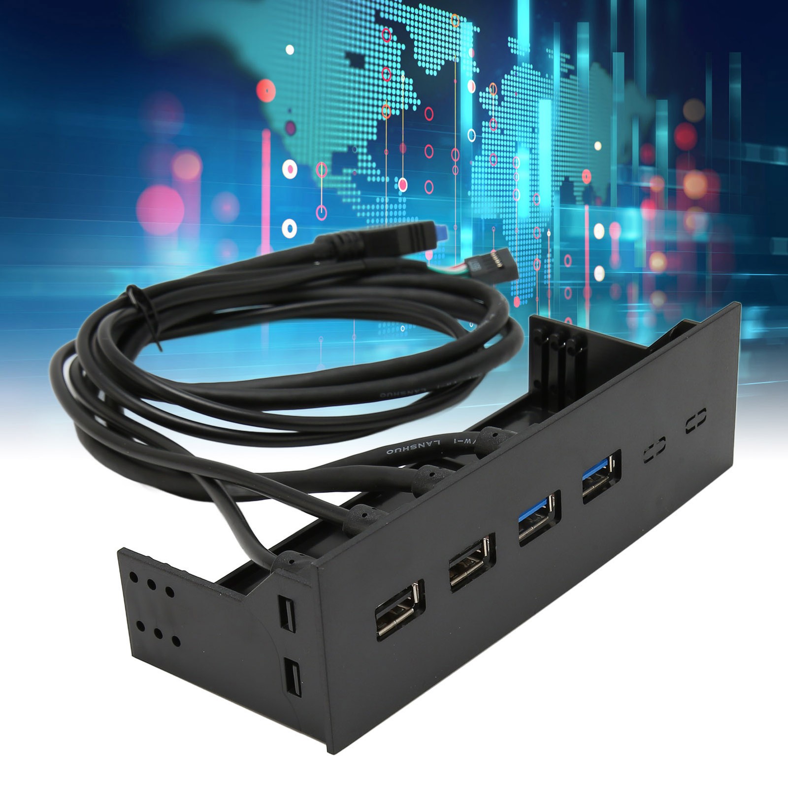 5.25in USB 3.0 Front Panel Hub 4 Ports 19pin For PC