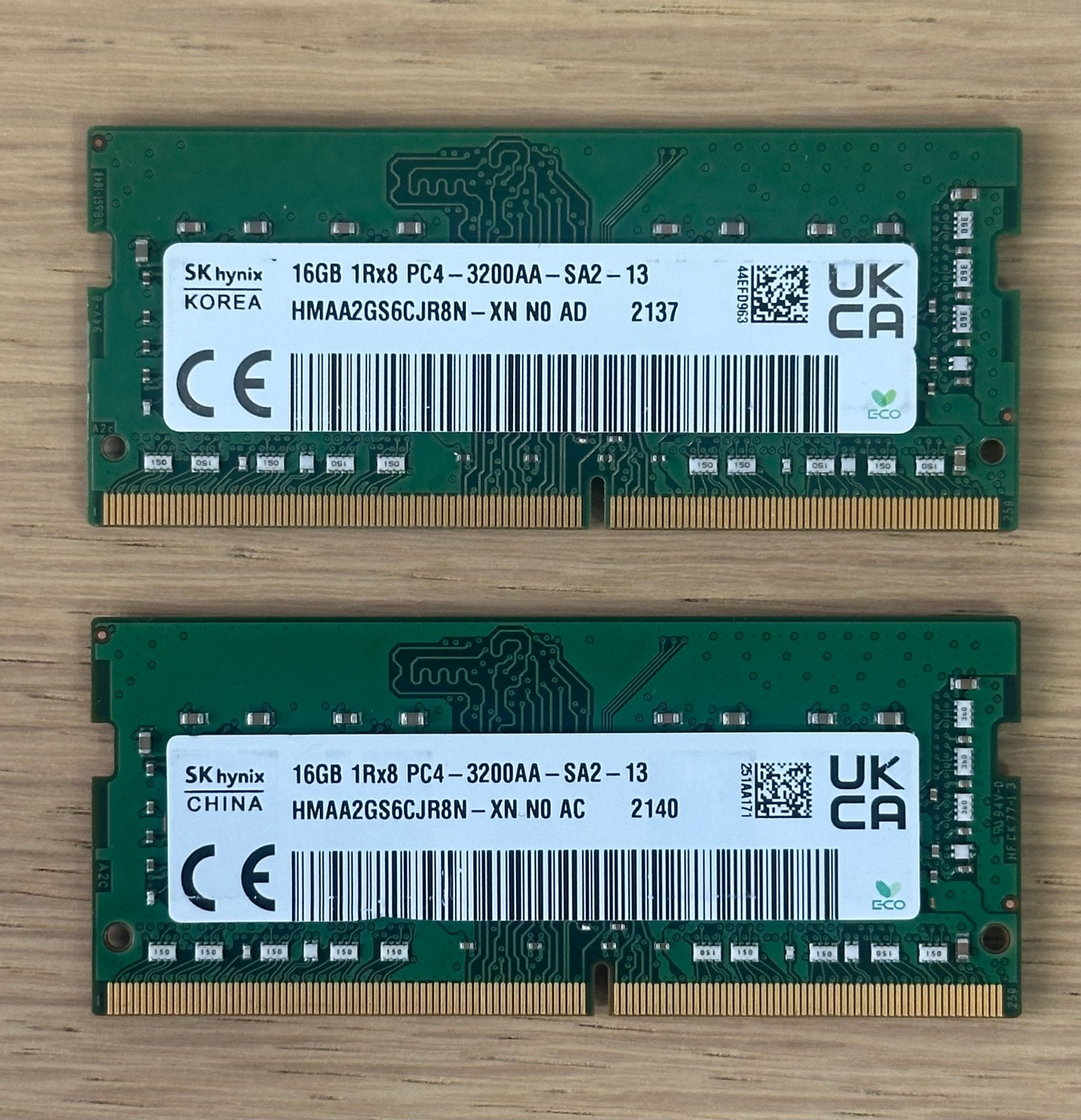 32Gb(2x16G) DDR4 PC4-3200 1Rx8 SK-Hynix HMAA2GS6CJR8N SODIMM Laptop RAM Memory