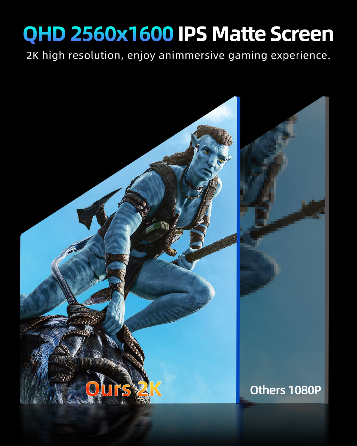 UPERFECT 18 Inch 2K 144Hz Portable Monitor QHD Screen 100% sRGB 1000:1 w/VESA