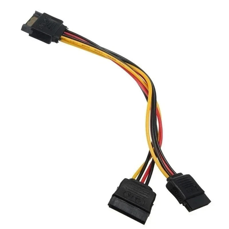 SATA 15Pin Power Splitter Cable 1 to 2 Male to 2 Female HDD 20CM