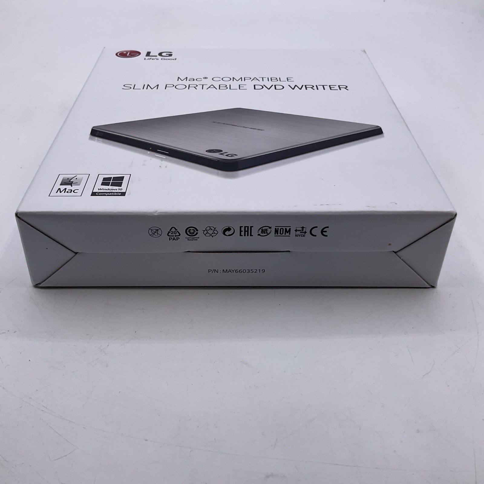 LG GP60NS50 Slim Portable External DVD Writer Drive Silver With Box – AS IS