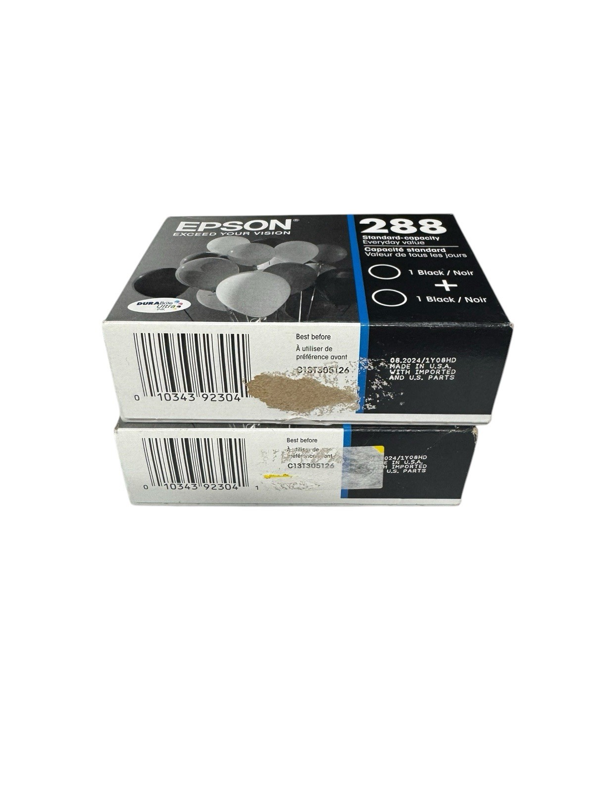 GENUINE Epson 288 Black Ink Cartridges 2-Pack (LOT OF 2) Exp. 8/2024