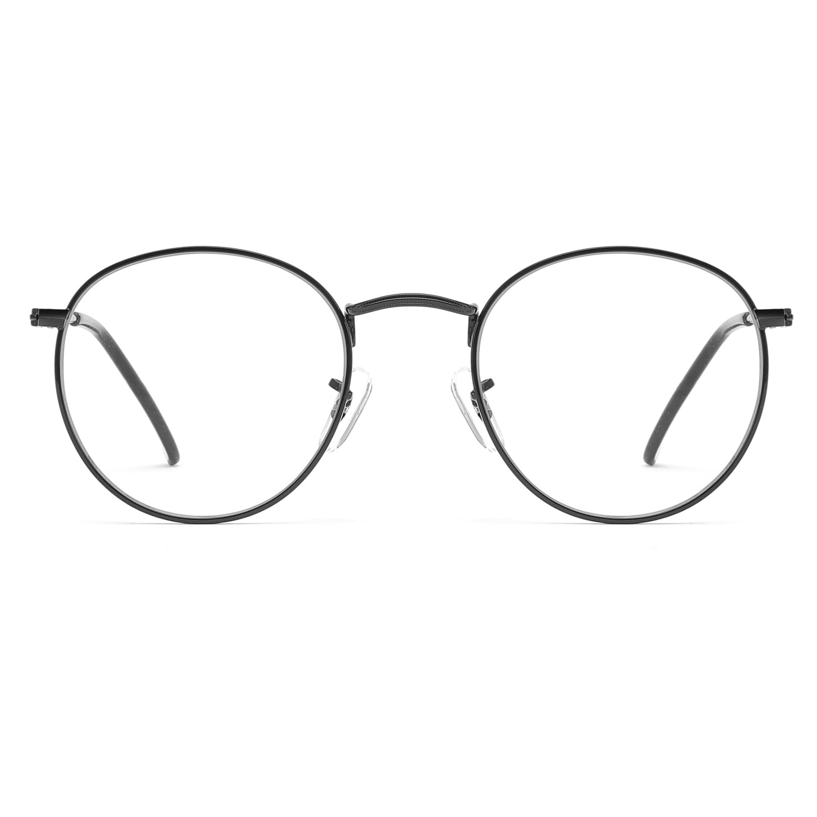 Round Blue Light Blocking Glasses for Men Women, Circle Metal Wire Rimmed Frame