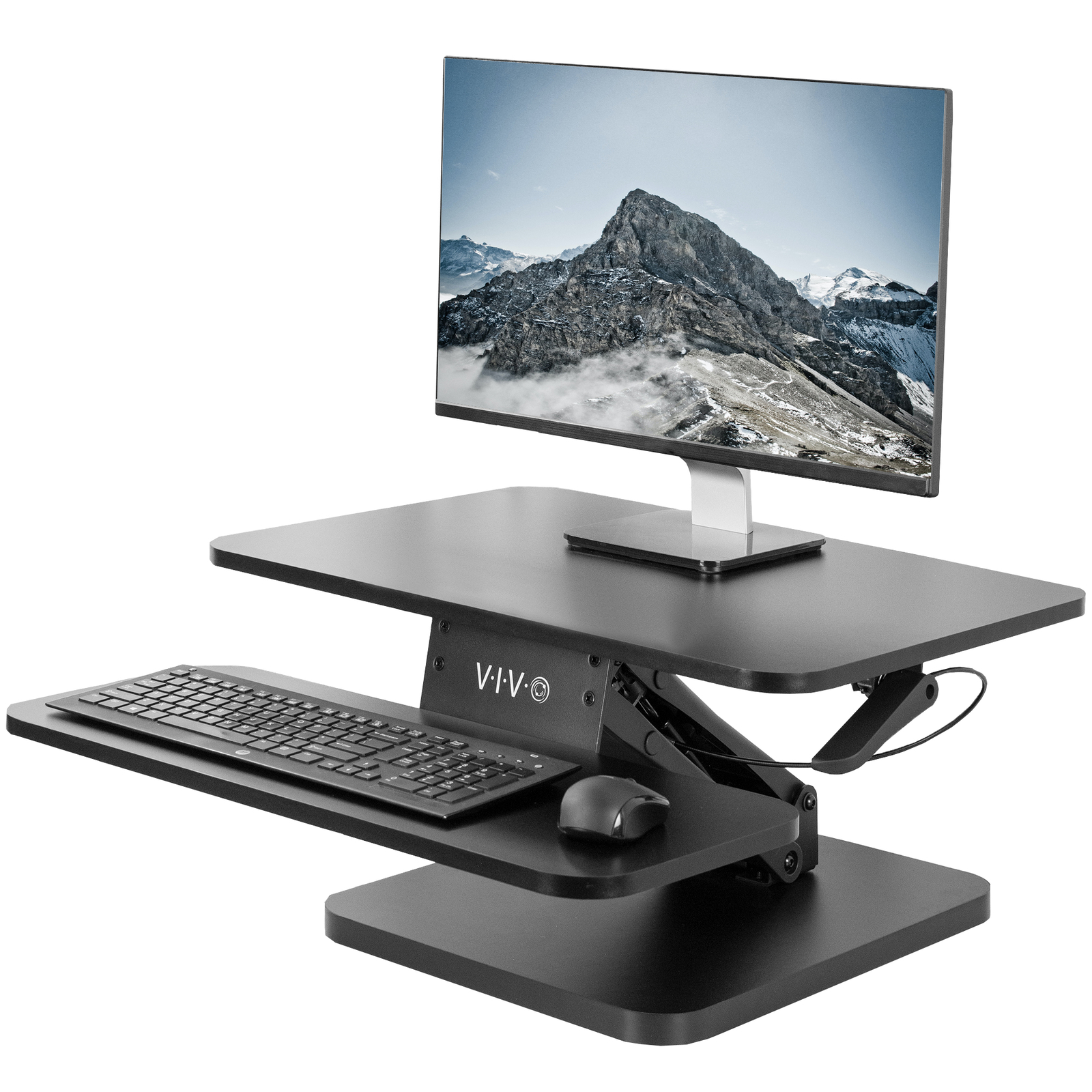 VIVO Height Adjustable Standing Desk Gas Spring Riser 25″ Tabletop Sit Stand