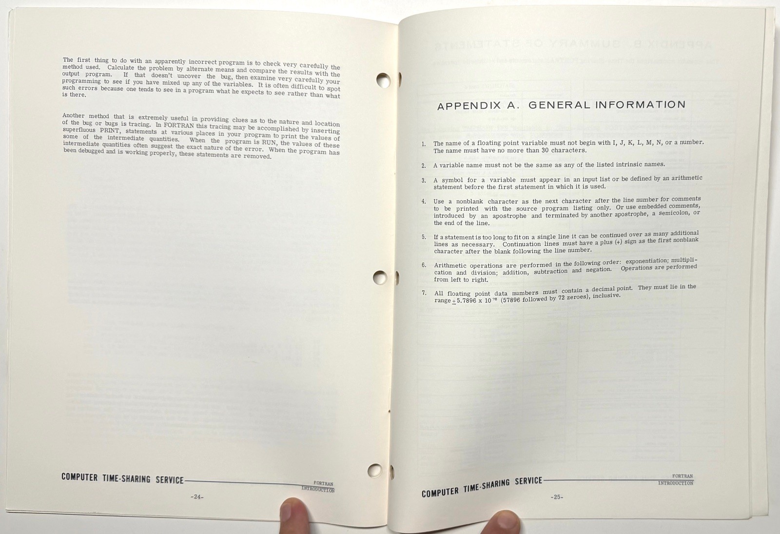 1968 GE GENERAL ELECTRIC TIME SHARING FORTRAN PROGRAMMING COMPUTER MANUAL 227106