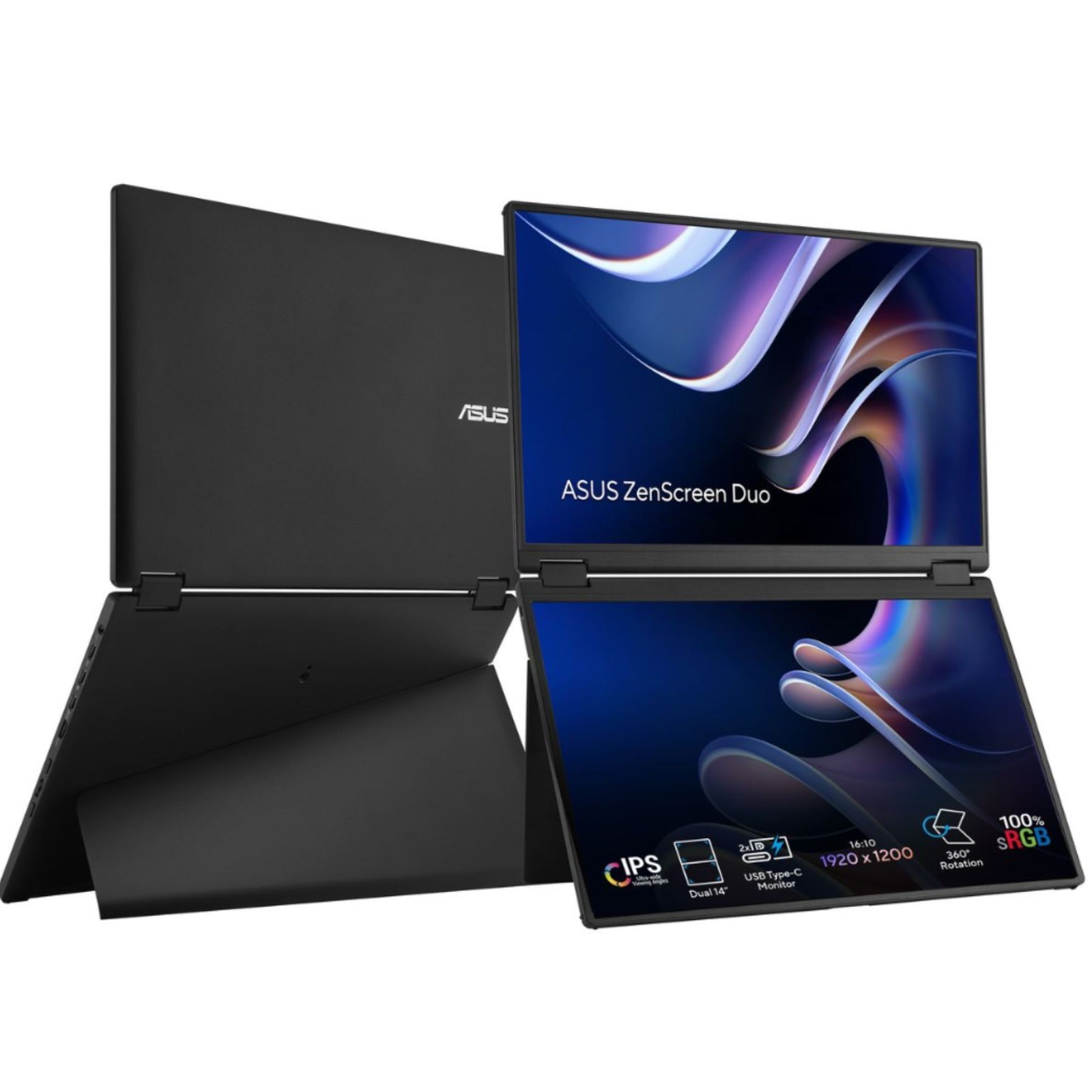 ASUS ZenScreen Duo 14″ FHD 60Hz HDR10 5ms(GTG) Auto-rotate Fold Portable Monitor