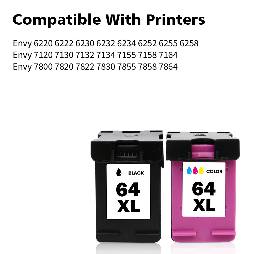 64XL Ink Cartridge for HP 64 XL Envy Inspire 7255e 7258e 7950e 7955e 7958e LOT