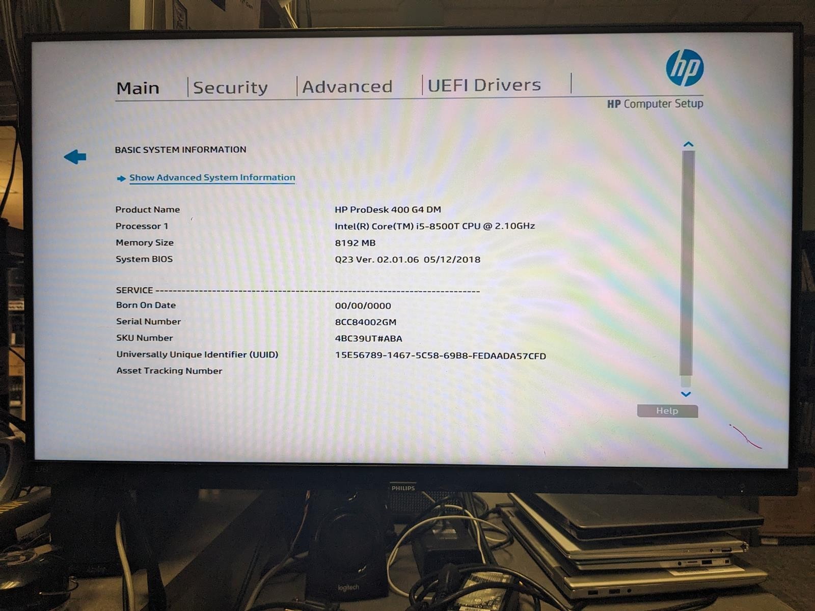 HP PRODESK 400 G4 DM i5-8500T @ 2.10GHz, 8GB RAM, NO HDD/OS