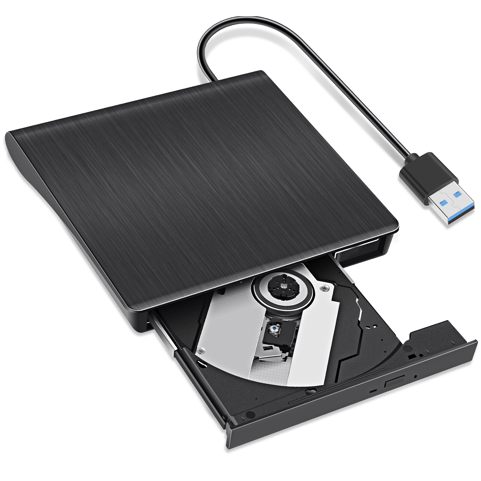 External CD DVD Drive Type-C USB 3.0 Player Disc Burner Reader for Laptop MAC OS
