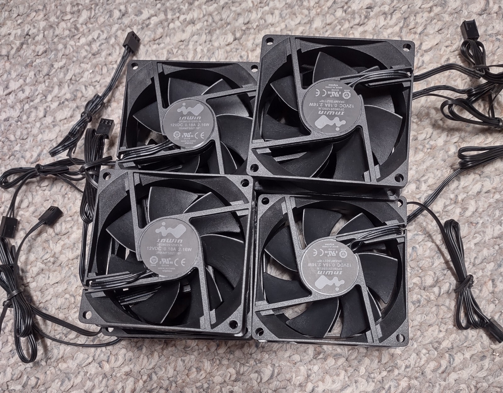 10x / 10 pcs InWin 80mm 3-pin computer case fan / Taken off new cases US seller