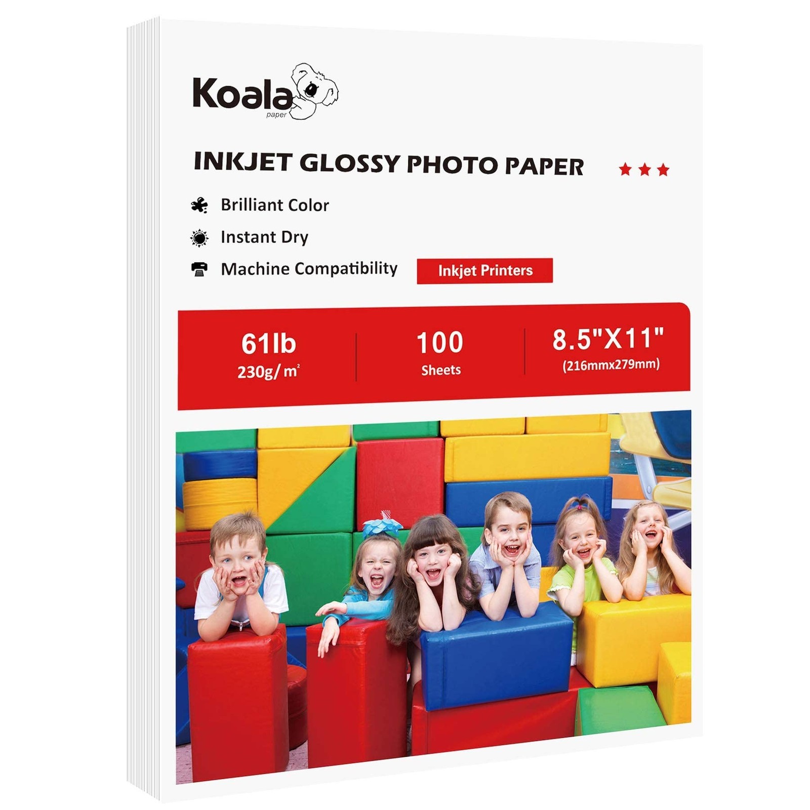 Koala Heavyweight Photo Paper High Glossy 8.5×11 Inches for Inkjet Printing 1…