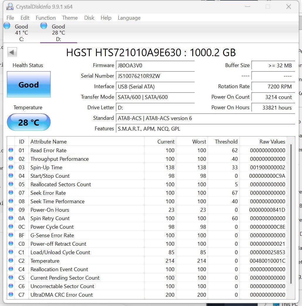 HGST 1TB 2.5″ Internal Laptop HDD Hard Drive 7200RPM SATA 6.0Gbs HTS721010A9E630
