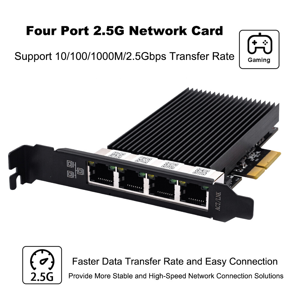Intel I226-V 2.5Gbps PCIe Network Card | 2.5 Gigabit LAN Adapter NIC | RJ45 Port