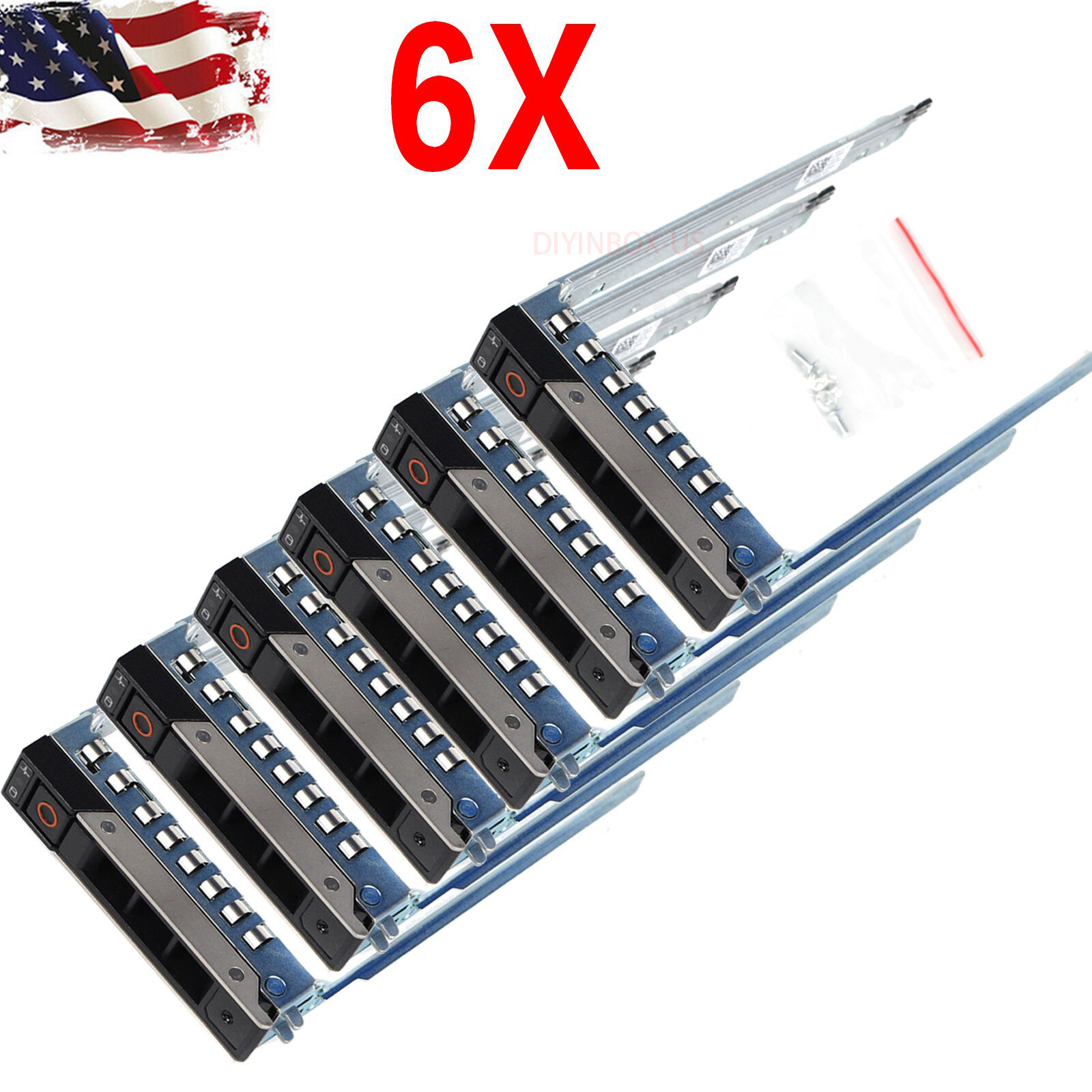 lot of 6 DXD9H 2.5″ HDD Drive Caddy Sled For Dell Gen 14 R340 R440 R6415 R940