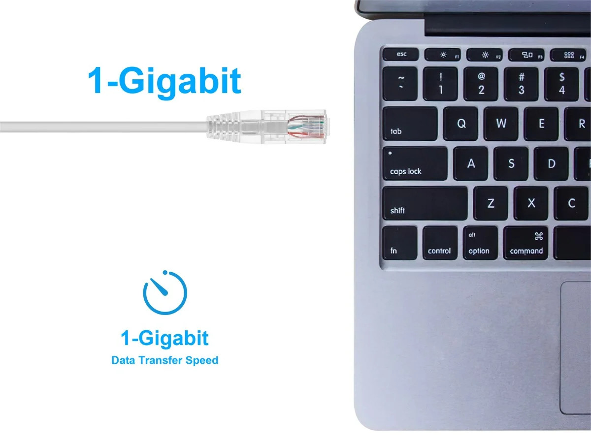 Monoprice Cat6 Ethernet Patch Cable – 7 feet – White | Snagless RJ45 Stranded