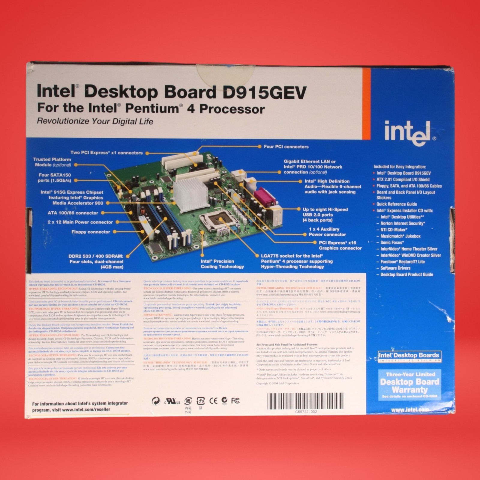 Intel Desktop Board D915GEV ATX 533/400 MHz PCI Express x16 Graphics 4 Processor