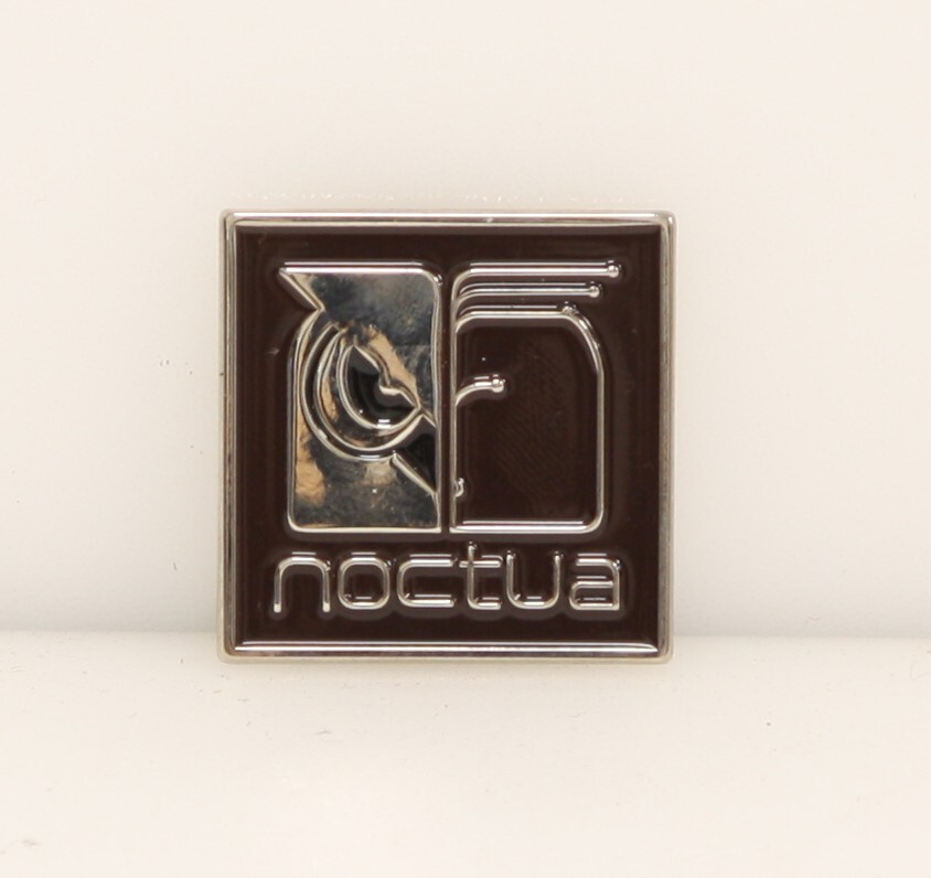 (Lot of 2) NOCTUA 1″ Square Metal Self Adhesive Sticker Case OWL Emblem Badge.