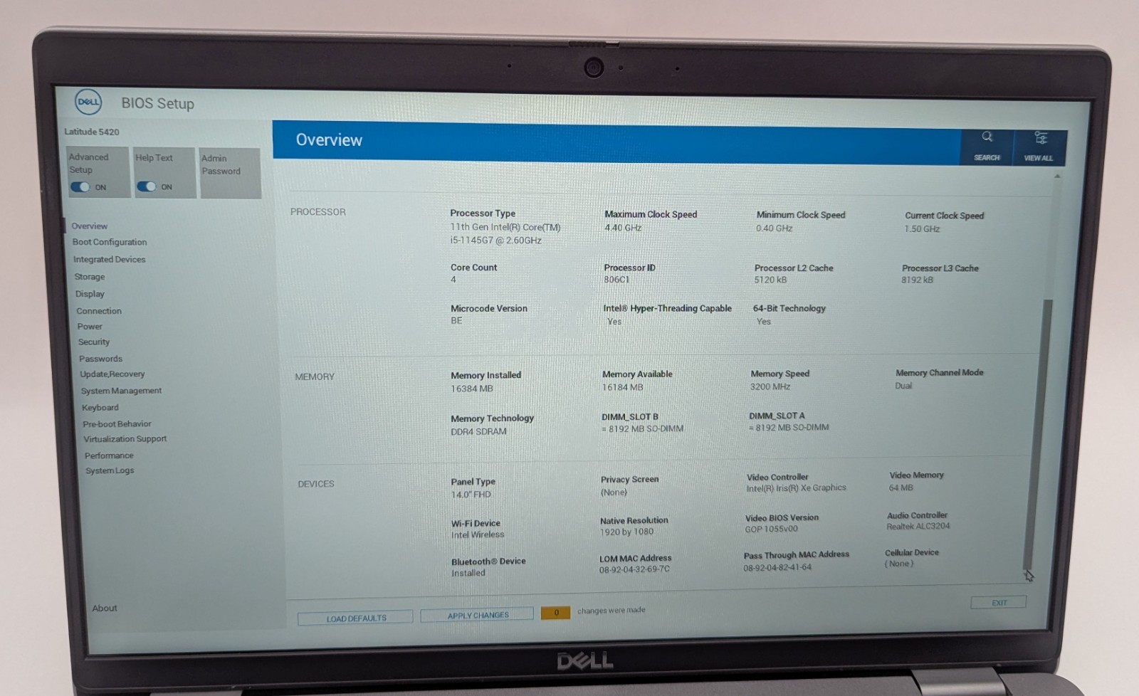 Dell Latitude 5420 14″ Laptop i5-1145G7 2.60GHz 16GB RAM 256GB NVMe Windows 11