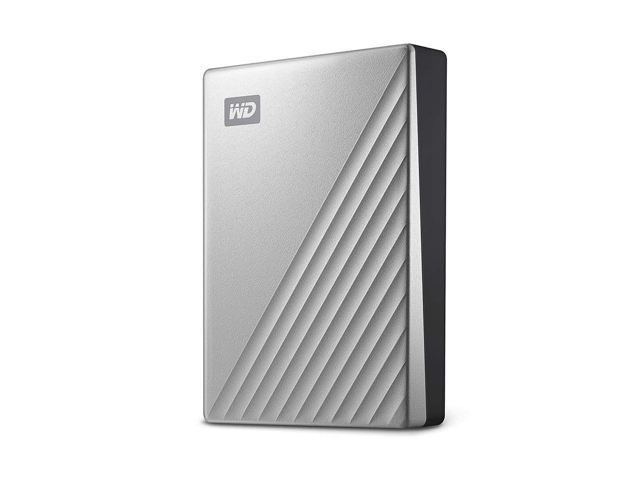 WD 5TB Silver My Passport Ultra Portable Storage External Hard Drive USB-C for M
