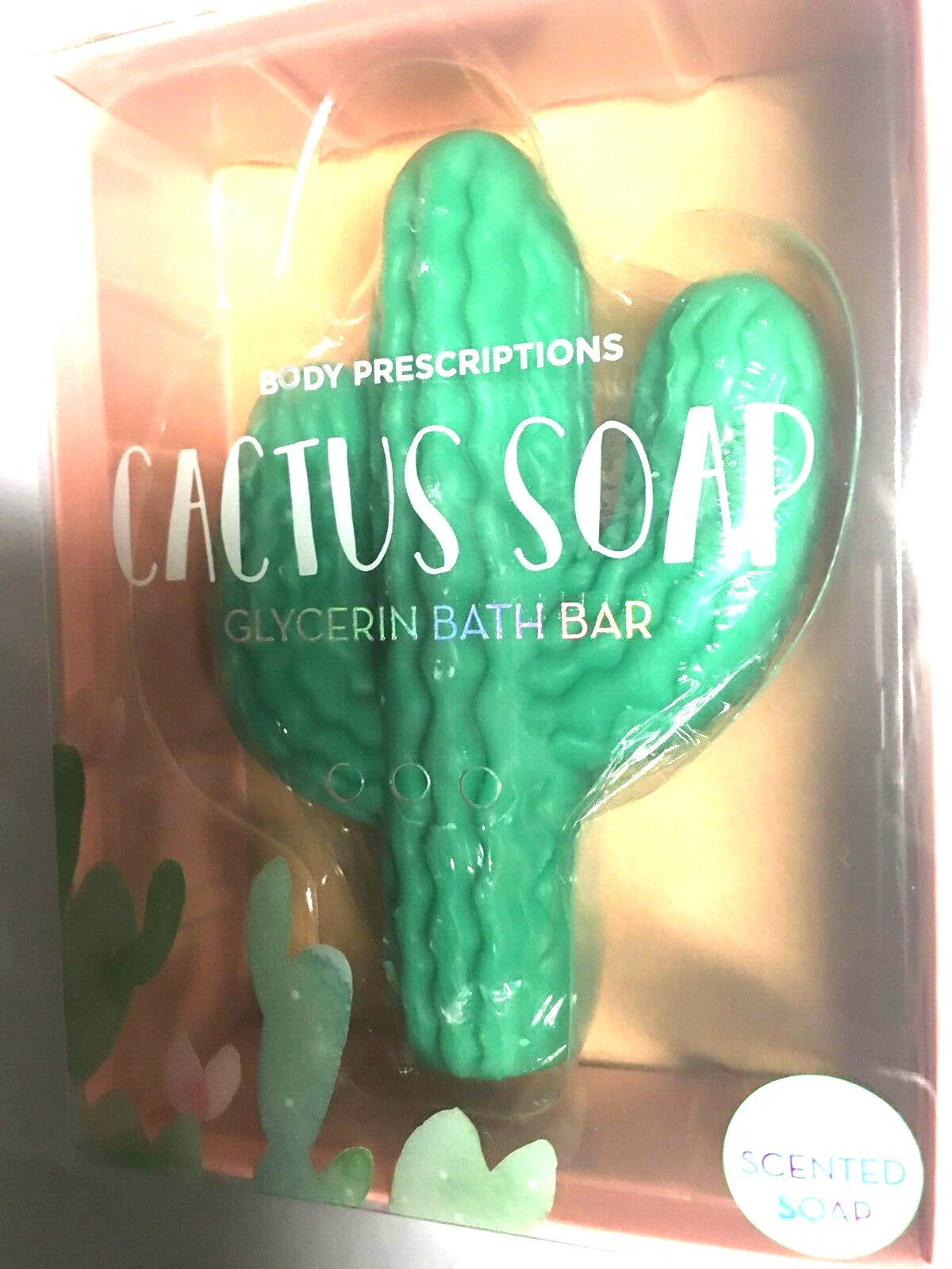 4 Pk Bath Soap Body Relax Prescription Hand Crafted Cactus scented Pure Glycerin