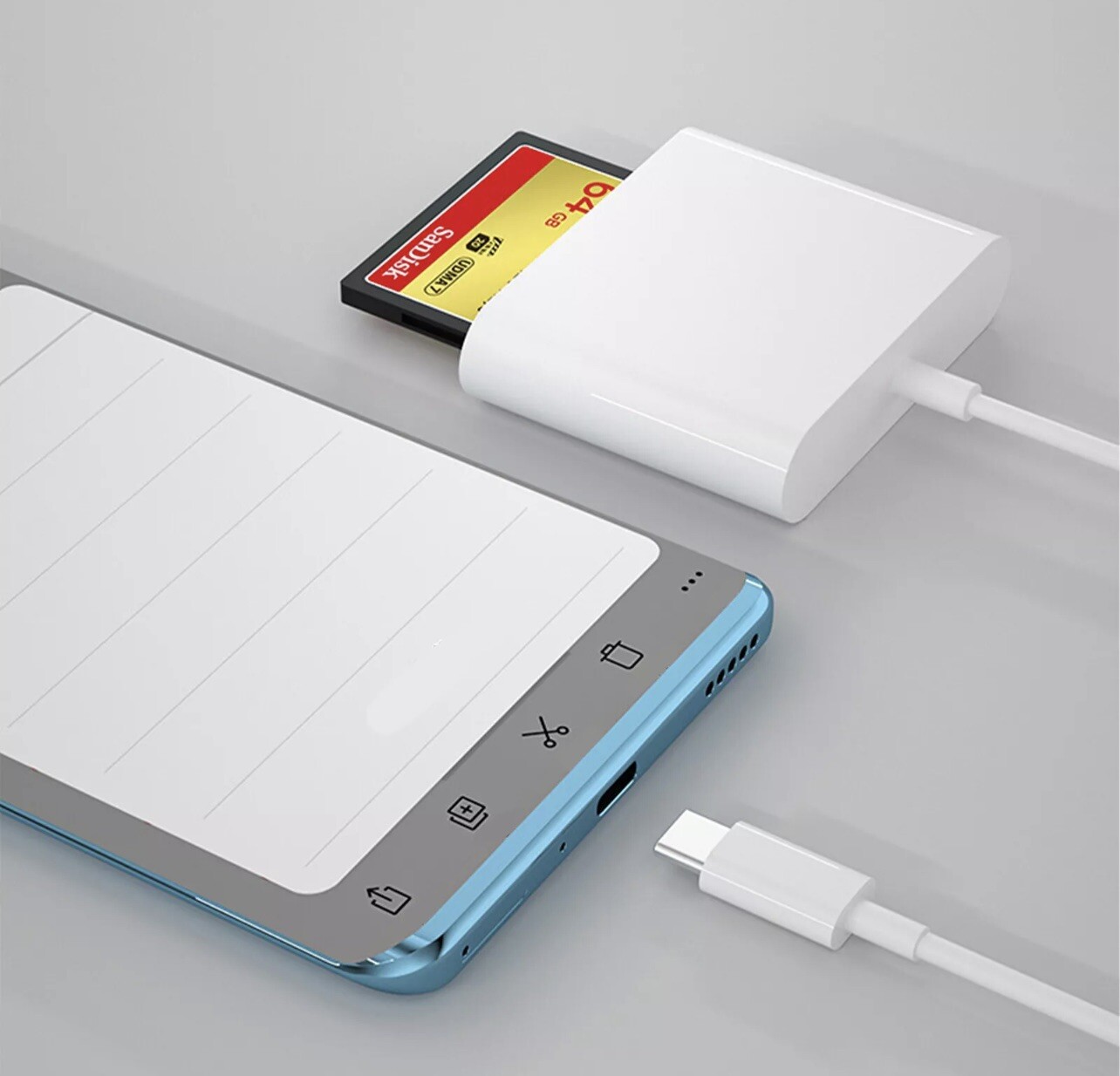 CF SD Card Reader USB Compact Flash Card Reader 3-Slot Memory Card – A0048