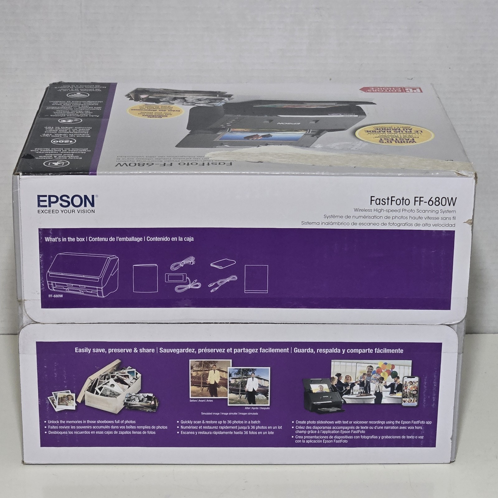 Epson FastFoto FF-680W Photo Scanner (B11B237201) New Retail Sealed Box
