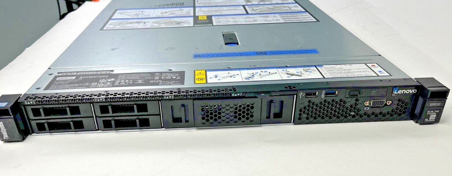 LENOVO SR630 7X02-CT0, 2 X 2.4GHZ 5115, 32GB RAM ,2 X 750 POWER, 2 X 600GB HDD