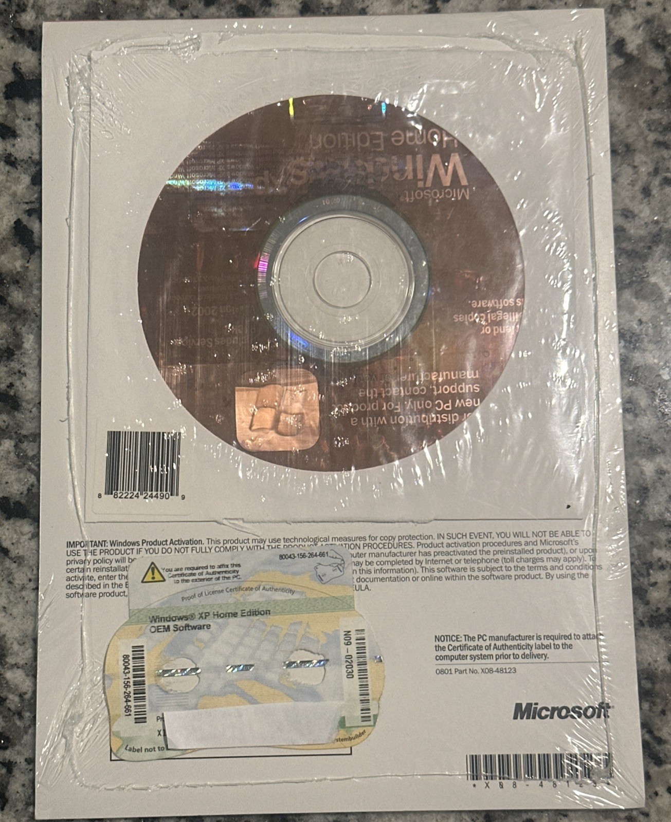 Microsoft Windows XP Home Edition OEM CD English 1-Device OS X10-60218 W/ key