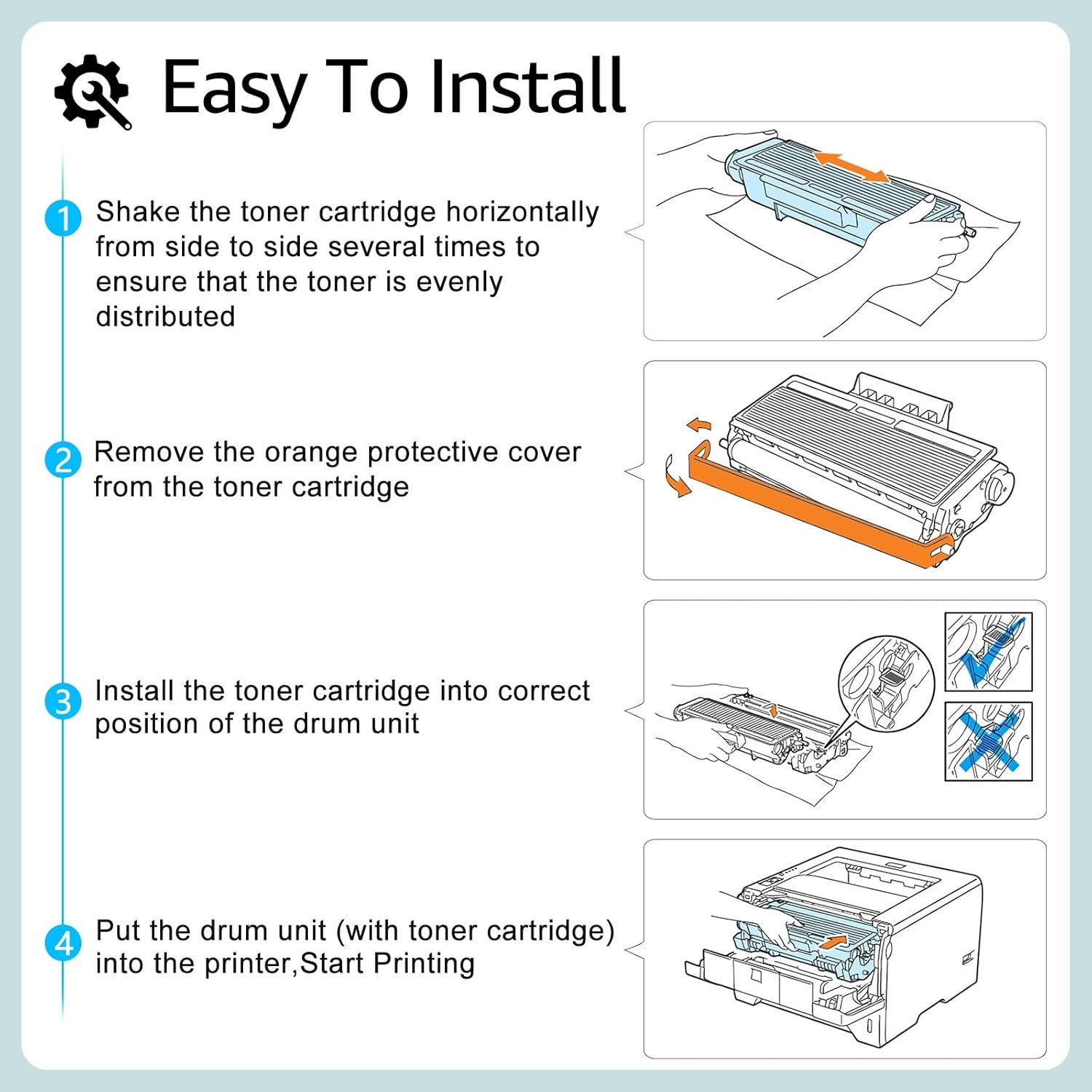 4PK TN920XL Toner +1* DR920 Drum Compatible for Brother HL-L5210DW L6210DW