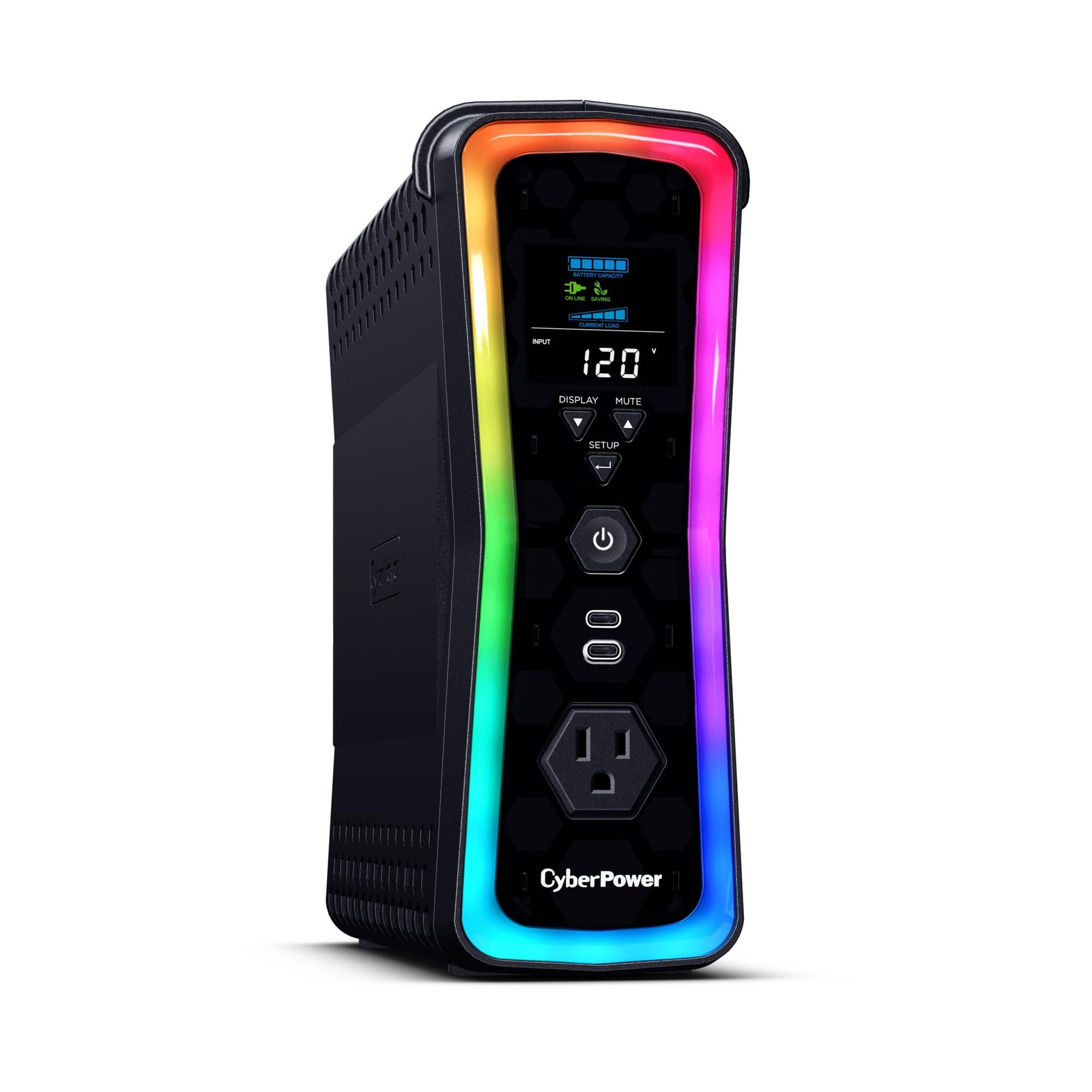 GX150C2-Gaming UPS Battery Backup and Surge Protector, 1500VA/1000W, RGB Ligh…