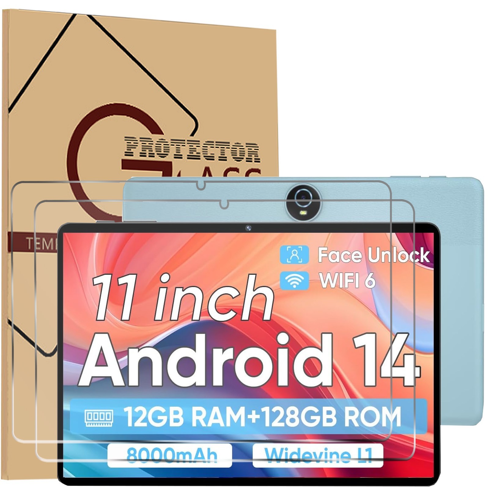 2 Pack Glass Screen Protector For TUOHATIME C5-JZB 11″ Tablet 9H HD Clear