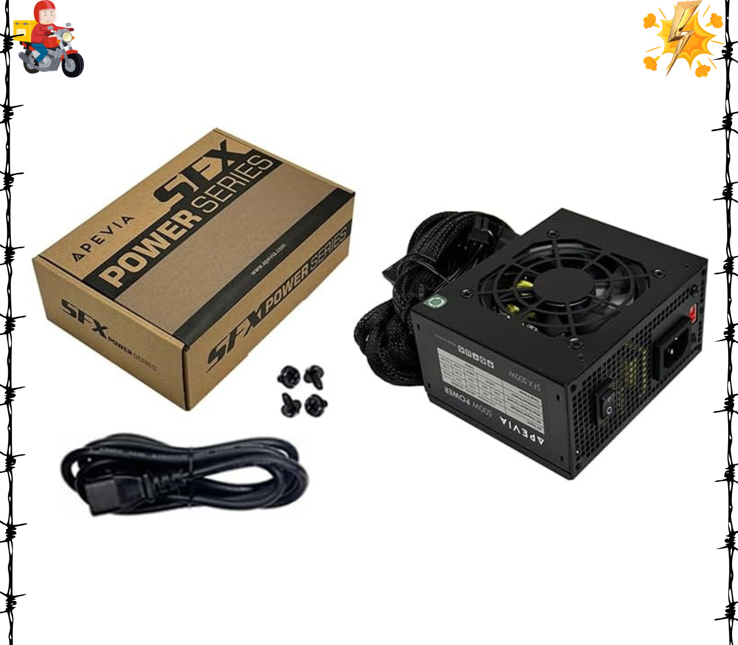 SFX-AP500W Mini ITX Micro ATX SFX 500W Power Supply Compact PSU