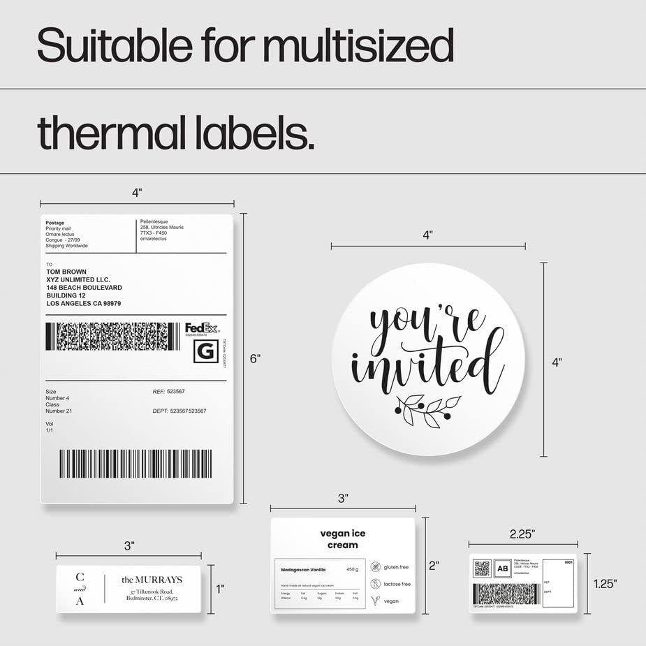 HP Direct Thermal Label Printer KE100 USB, Shipping, Barcode, & More