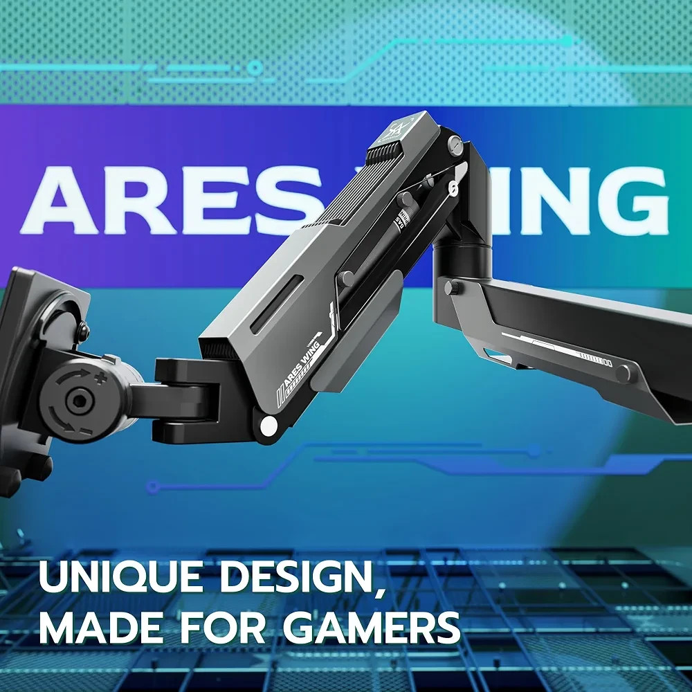 ARES WING Vertical Dual Monitor MoI’llunt 24-57″ Aluminum Heavy Duty Monitor Arm