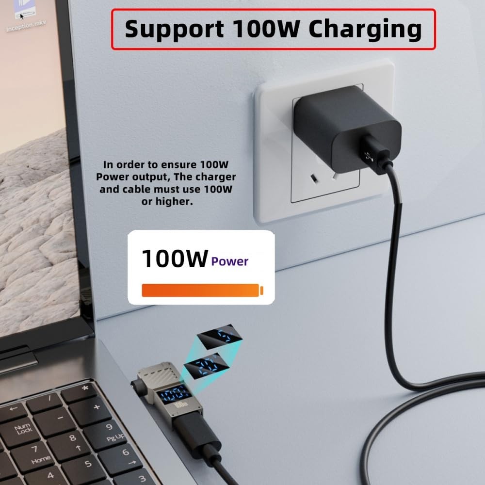 USB C to DC Adapter,USB C Female to DC 5.5×2.1mm Barrel Jack Plug PD 100W Laptop